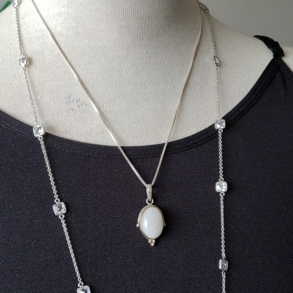 Sterling silver clear quartz handmade with chain
